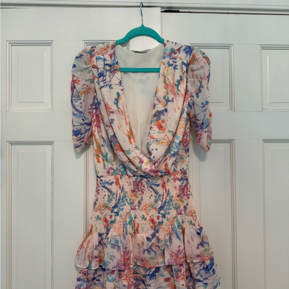 Amanda Uprichard Colorful Floral Mini Dress